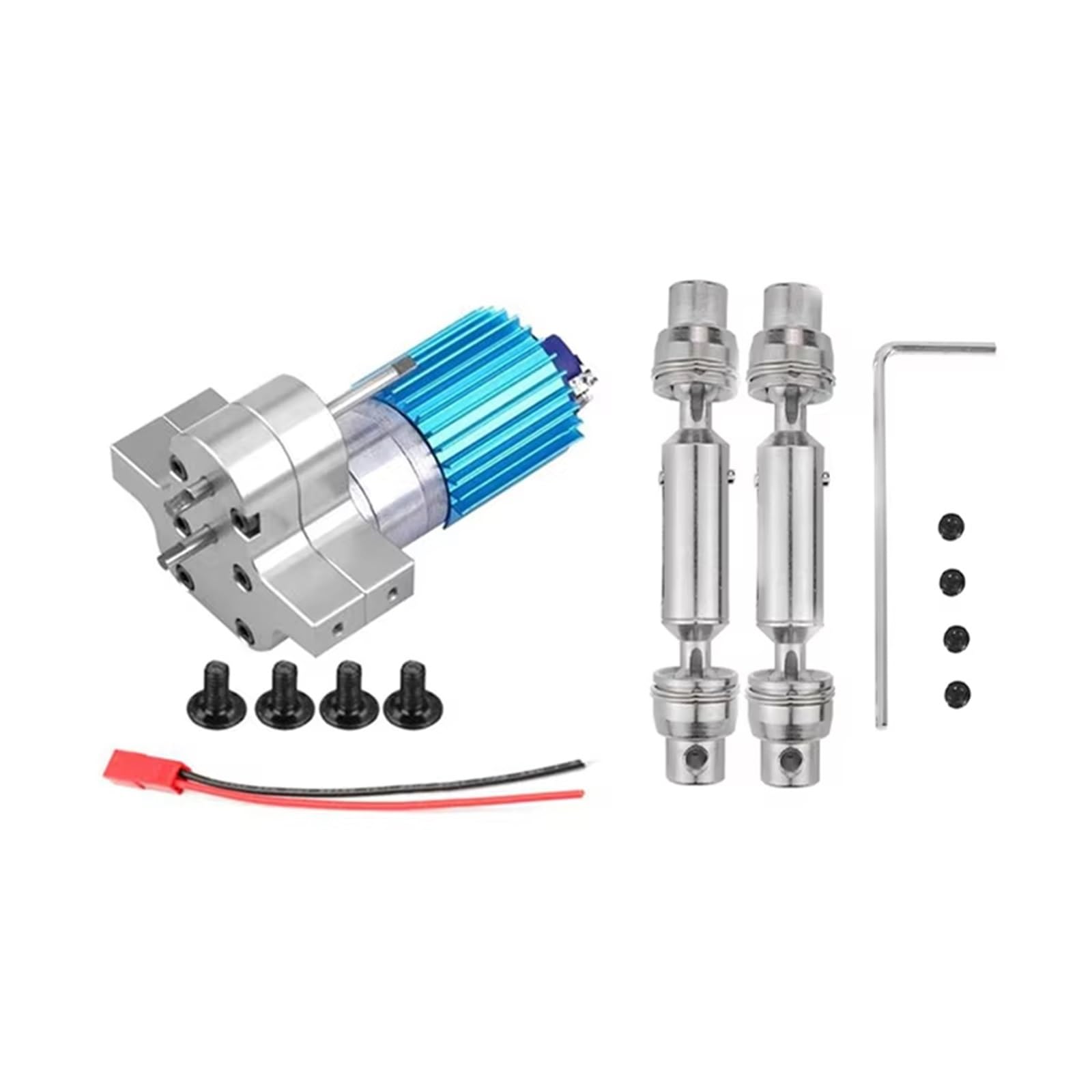 QWHTYO RC Cars Teile Kompatibel Mit WPL Für MN Metallgetriebe Mit Zähnen 370 Getriebemotoren Militärische Sattelschlepper Für Pickup-Trucks Antriebswellen(Silver) von QWHTYO