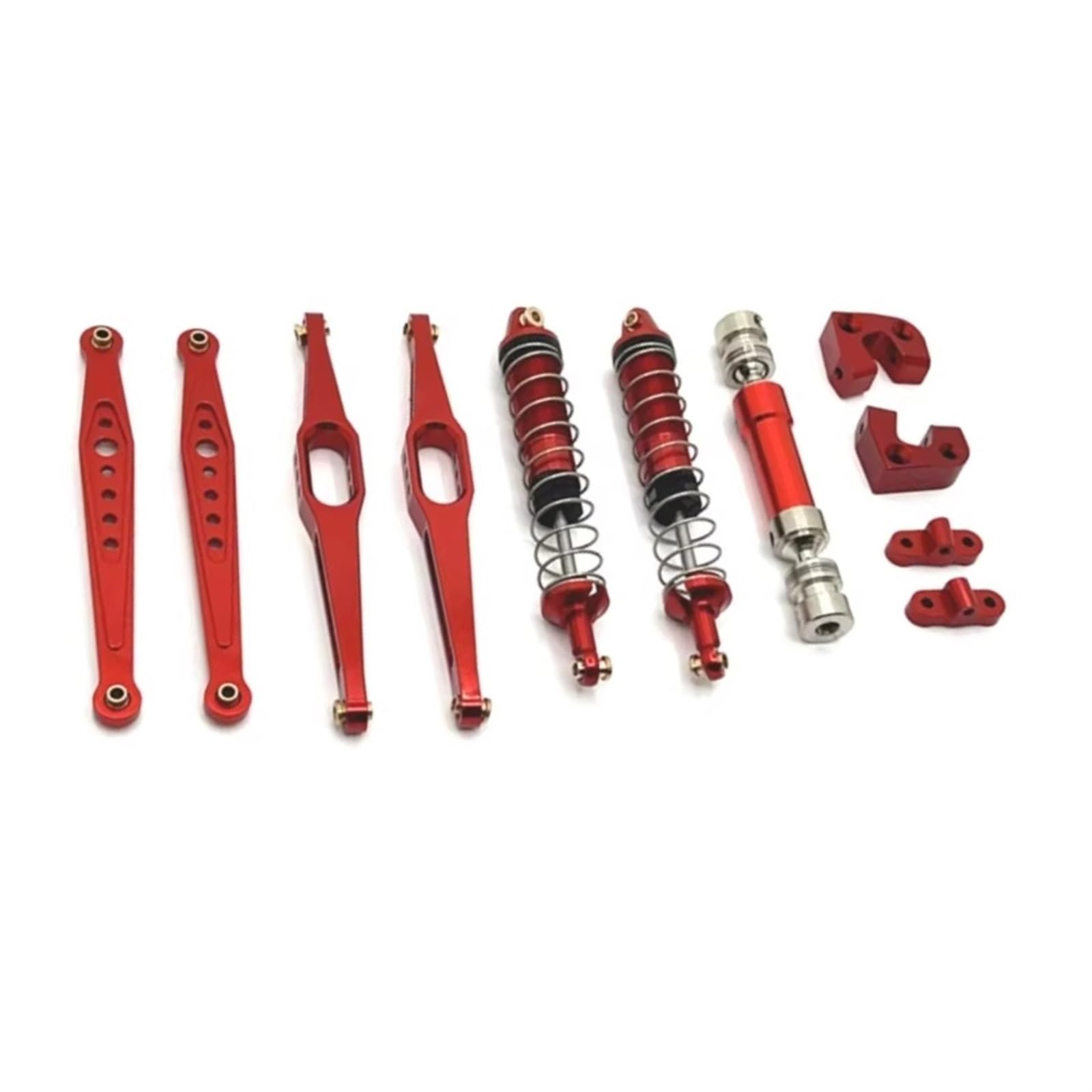QWHTYO RC Cars Teile Kompatibel Mit Wltoys 124006 12423 12427 12428 12429 Metall-Upgrade-Teile-Set, Antriebswelle, Stoßdämpfer, Längslenker, 1/12 RC-Autoteile(Red) von QWHTYO