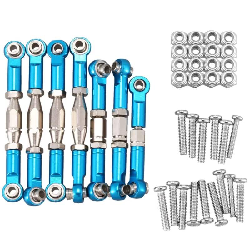 QWHTYO RC Cars Teile Kompatibel Mit Wltoys 144001 1/14 RC Auto Ersatzteile Metallgestänge Servo Zugstange Lenkung Spurstange Set von QWHTYO