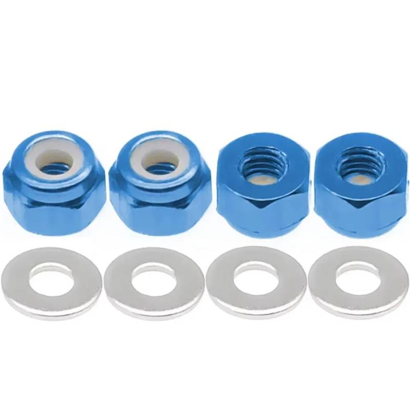 QWHTYO RC Cars Teile Kompatibel Mit Wltoys 144001 1/14 RC Drift Auto Ersatzteile Hex Lock Mutter 4 Teile/los Rad Hex Lock Mutter Ersatz(Blue) von QWHTYO