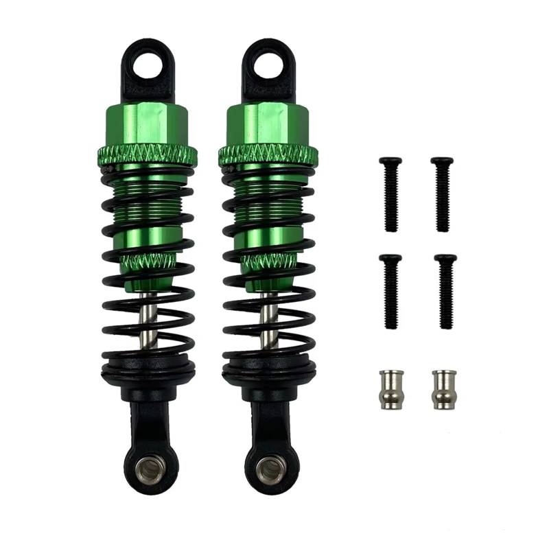 QWHTYO RC Cars Teile Kompatibel Mit Wltoys A959 A969 Für WPL C14 C24 Für MN D90 D91 Rc Auto Fernbedienung 2 PCS Aluminium Stoßdämpfer Upgrade Teile(Green) von QWHTYO