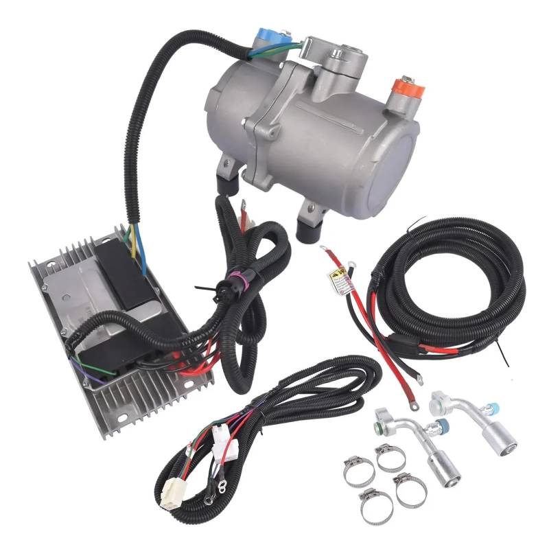 Kompatibel mit AP03 Universal Auto 12V Elektrischer halbgeschlossener horizontaler Scroll-A/C-Kompressor-Kit von QWNFHB