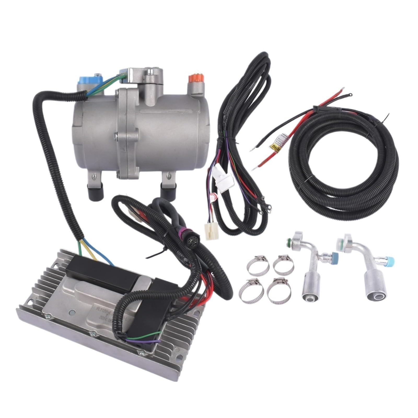 Kompatibel mit AP03 Universal Auto 12V Elektrischer halbgeschlossener horizontaler Scroll-A/C-Kompressor-Kit von QWNFHB