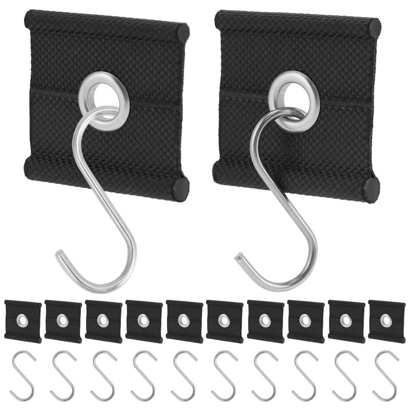 QWORK® 12 Stück Kederöse mit 12 S-Haken für Kederschiene 5/6mm - 7/8mm, Kederleisten Haken Kederschiene Zubehör von QWORK