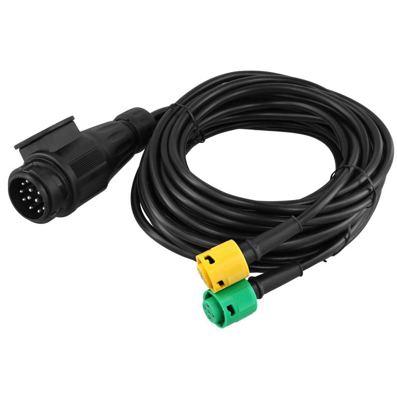 QWORK® 5 Meter Kabelsatz für Anhänger, 13-polig Stecker auf 2X 5-polig Stecker, für Anhängerbeleuchtung Rückleuchten von QWORK