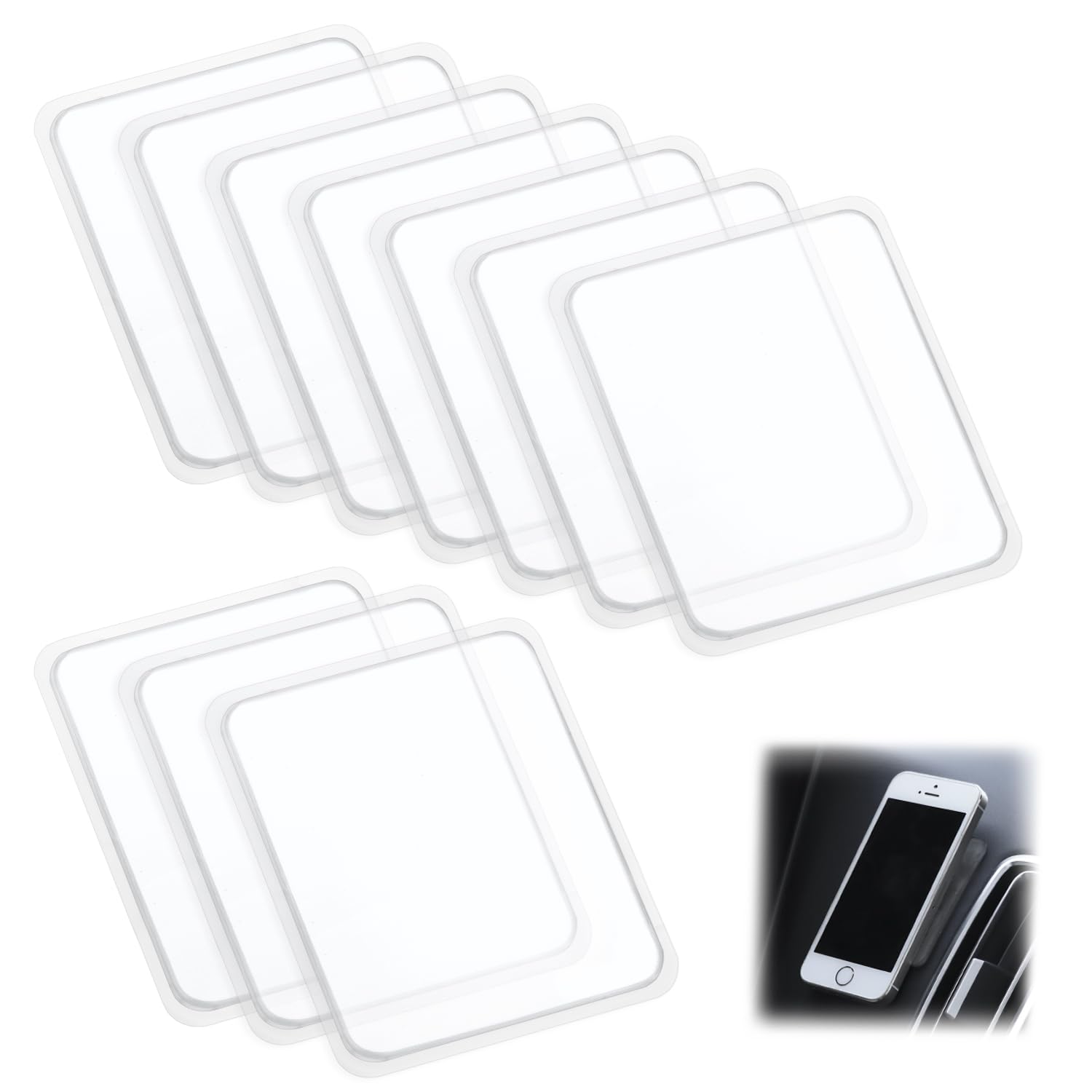 QWORK 10 Stück Multifunktion Anti Rutsch Pads, Multifunktion Transparentes Silikon Gel Pads Doppelseitig Klebende für Auto Handy Halterung und Bodengleiter Kratzschutz QWORK 10 Stück Multifunktion Anti Rutsch Pads, Multifunktion Transparentes Silikon Gel Pads Doppelseitig Klebende für Auto Handy Halterung und Bodengleiter Kratzschutz von QWORK