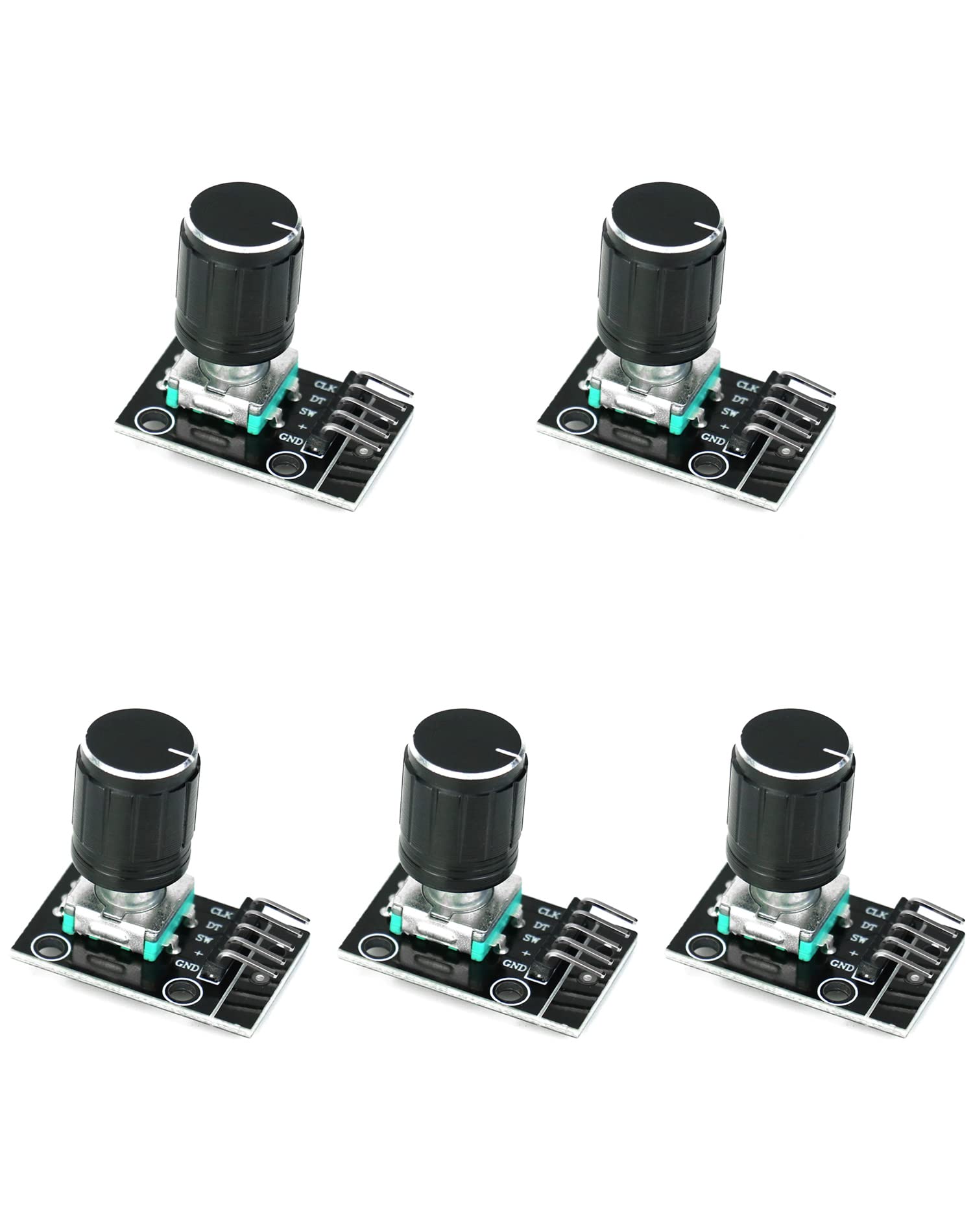 QWORK 5 Stück KY-040 Drehgeber Rotary Encoder Modul, 360 Grad Drehwinkelgeber mit Druckknopf, für Arduino QWORK 5 Stück KY-040 Drehgeber Rotary Encoder Modul, 360 Grad Drehwinkelgeber mit Druckknopf, für Arduino von QWORK