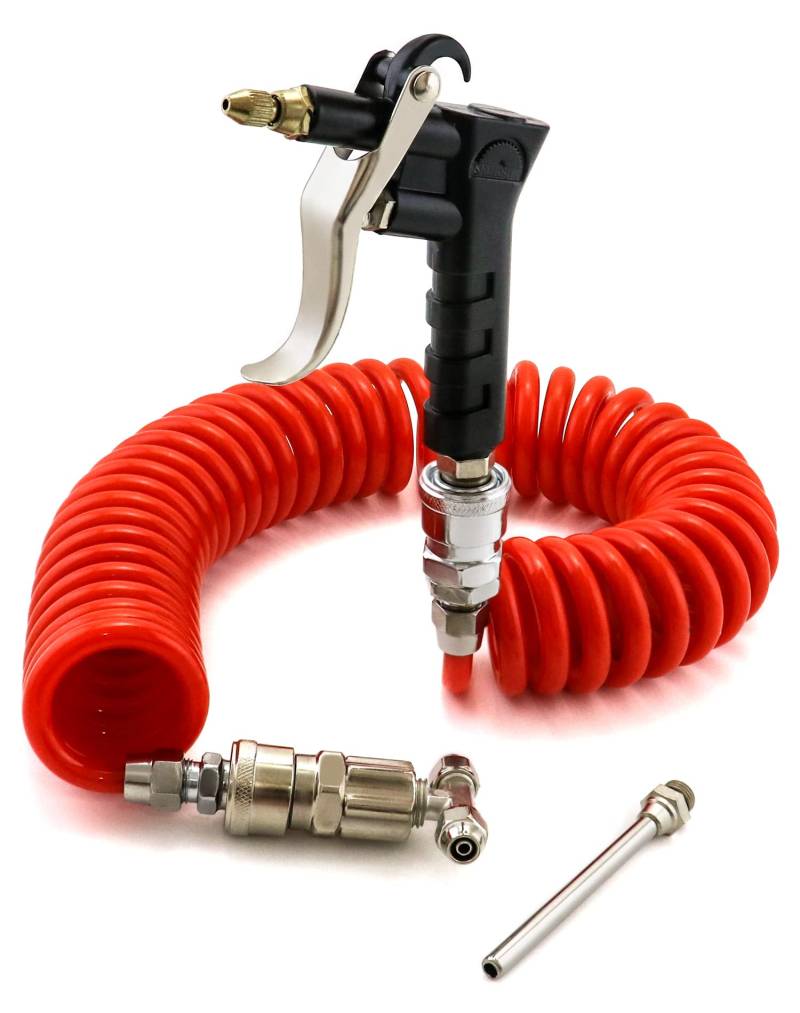 QWORK® Kompressor-Zubehör-Set, 1 Ausblaspistole, 1 Schlauch 6 m von QWORK