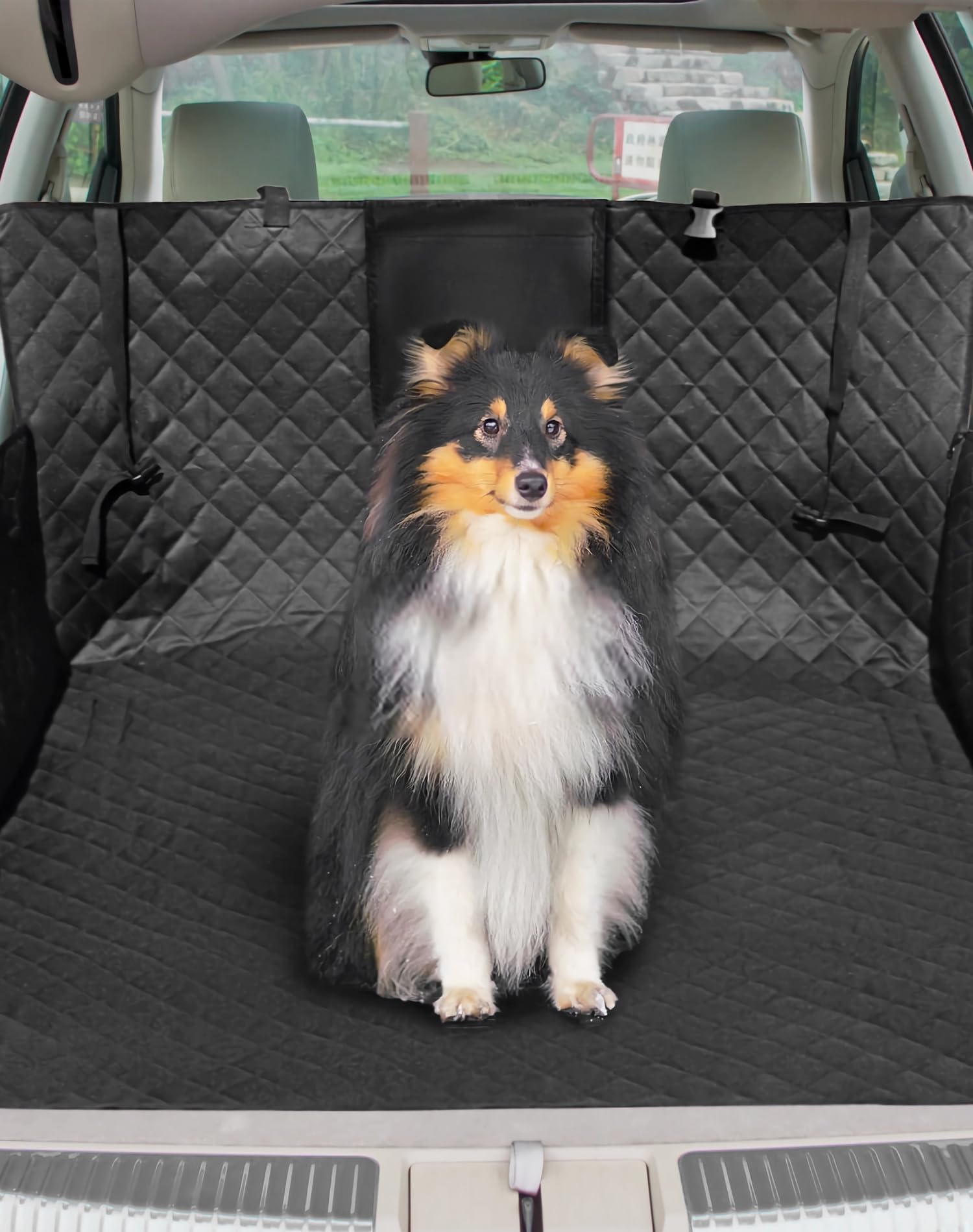 QWORK® Kofferraum schutzmatte Hund, hundedecke Auto Kofferraum, kofferraumschutz Hund, 103 * 185cm, schwarz, für mittelgroße kleine Auto von QWORK