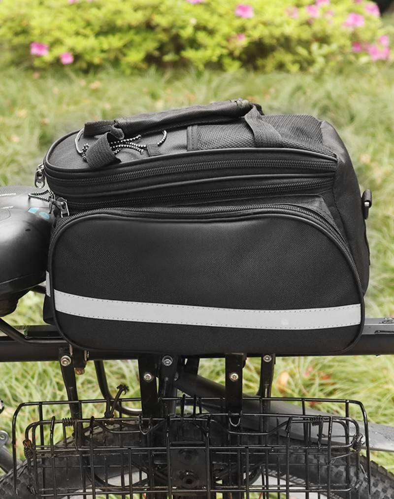 QWORK® gepäckträgertasche für Fahrrad, fahrradtaschen, satteltaschen für Fahrrad, mit Regenschutz, 27 L, 600D Oxford-Gewebe von QWORK
