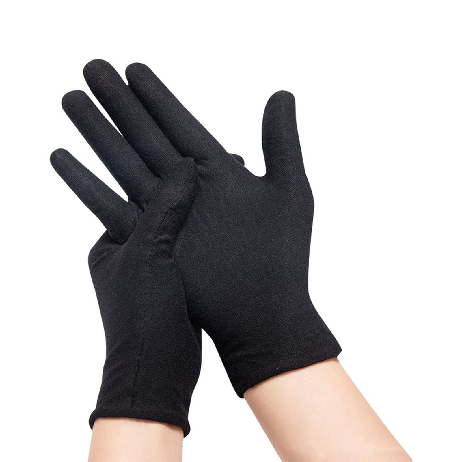 QWUVEDS Arbeitshandschuhe Baumwolle Schmutzabweisende Handschuhe Verdickte Handschuhe Etikette-Handschuhe Bauchtanz Rock (Black, One Size) von QWUVEDS