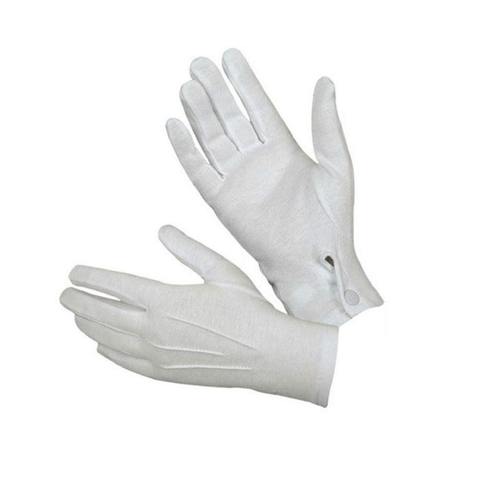 QWUVEDS Guard -Inspektions- Herrenhandschuh formelle Santa 10paar Honour-Weiß-Handschuh Wintermütze Damen Schwarz (White, One Size) von QWUVEDS