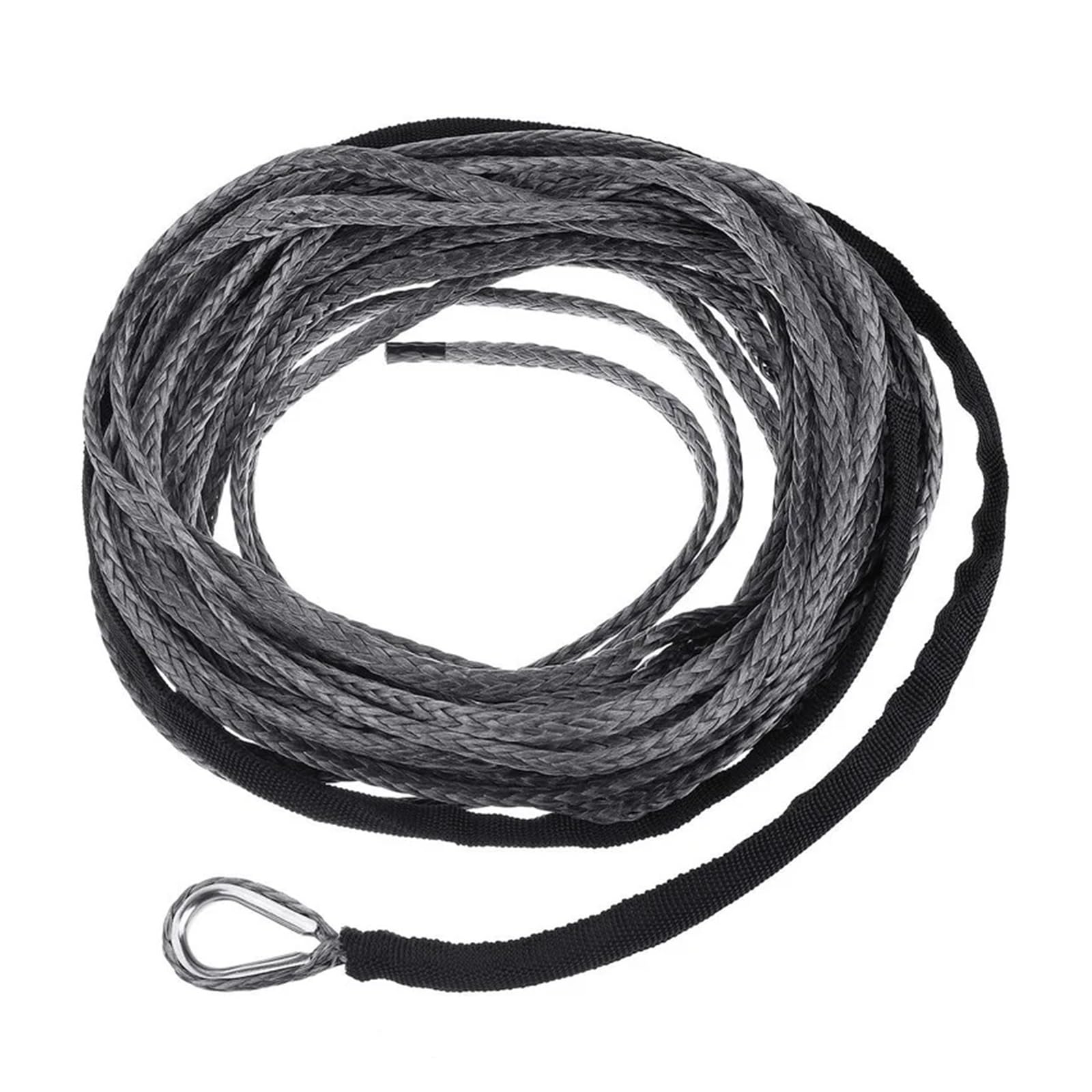 Abschleppseil 1/4''x50' LKW Boot Notfall Ersatz Auto Outdoor Zubehör Synthetische Winde Seil Kabel ATV UTV 7700lbs Abschleppseil(Grey) von QWWQYDY