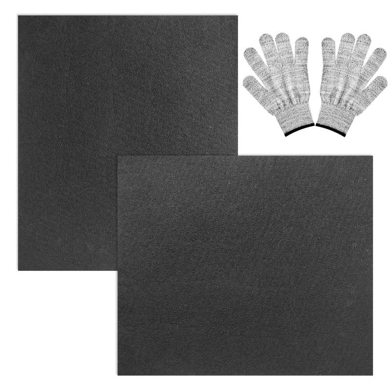 2 Stück 37,5 × 32,5cm Ölablass Spritzpad, Rechteck Quadrat Ölwechselmatte, Aktivkohle Öltropfmatte, Spritzwassergeschützt Ölmatte für Auto Ölwechsel und Getriebe Ablasswanne (Schwarz) von QWljTpl