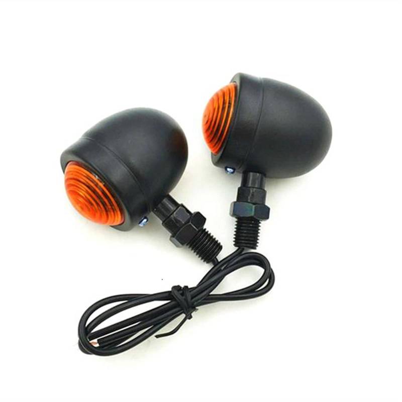 Blinker Motorrad,Motorrad Blinker 1 Paar Motorrad Blinker Signalanzeige Licht Amber Motorrad Blinker Scheinwerfer 12V Indikatorlampe Chrom Schwarz(Black) von QXYOGO