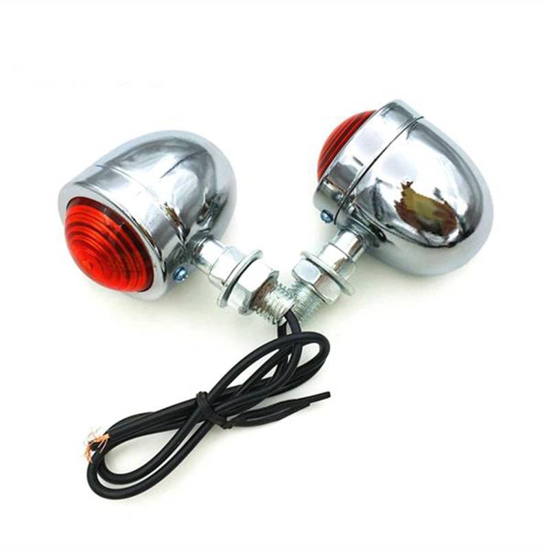 Blinker Motorrad,Motorrad Blinker 1 Paar Motorrad Blinker Signalanzeige Licht Amber Motorrad Blinker Scheinwerfer 12V Indikatorlampe Chrom Schwarz(Silver) von QXYOGO