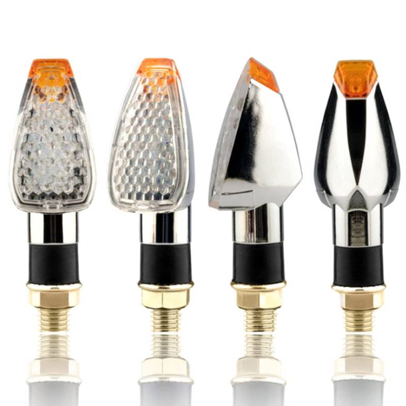 Blinker Motorrad,Motorrad Blinker 12V Motorrad Blinker Blinker Blinker Indikator Lichter Bernstein Blinklicht(Silver Transparent) von QXYOGO