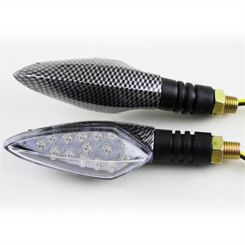 Blinker Motorrad,Motorrad Blinker 2 Stücke Festnetzteile Motorrad Runde Lampe Offroad Fahrzeug 12V Straße Lauf Richtungs-Licht-Modifikation Zubehör Wendeanzeige(Red Light) von QXYOGO