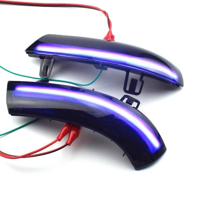 QXYOGO Spiegelblinker Dynamische,Dynamische Blinker LED Blau Dynamische Blinker Fließende Wasser Blinklicht(Blue Yellow) von QXYOGO