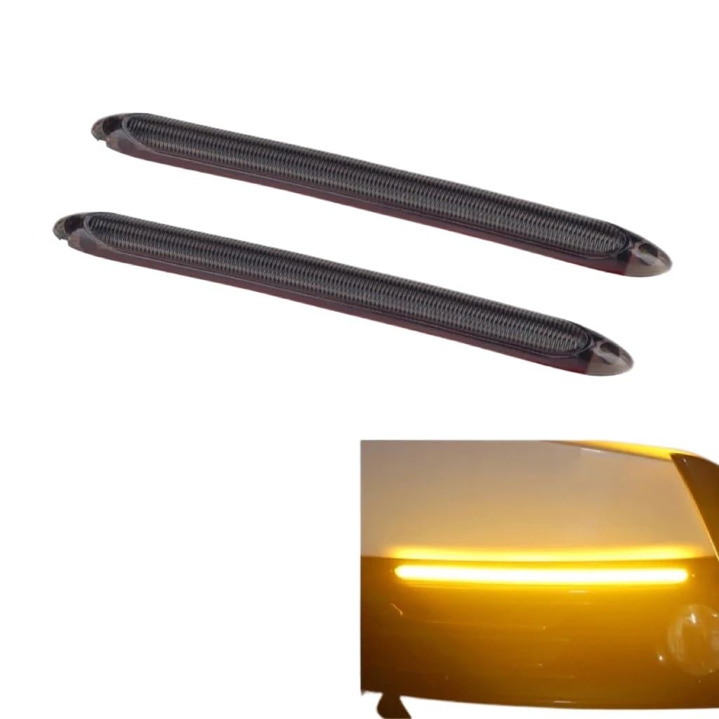 Spiegelblinker Dynamische,Dynamische Blinker 2 stücke Auto Tagfahrlicht LED Streifen Blinker Gelb Fluss Tag Licht 12v Universal(34.5CM) von QXYOGO