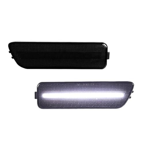 Spiegelblinker Dynamische,Dynamische Blinker LED Seite Marker Licht Blinker Lampe Ersatz Licht Fit Verwenden for VW(Smoked Lens White) von QXYOGO
