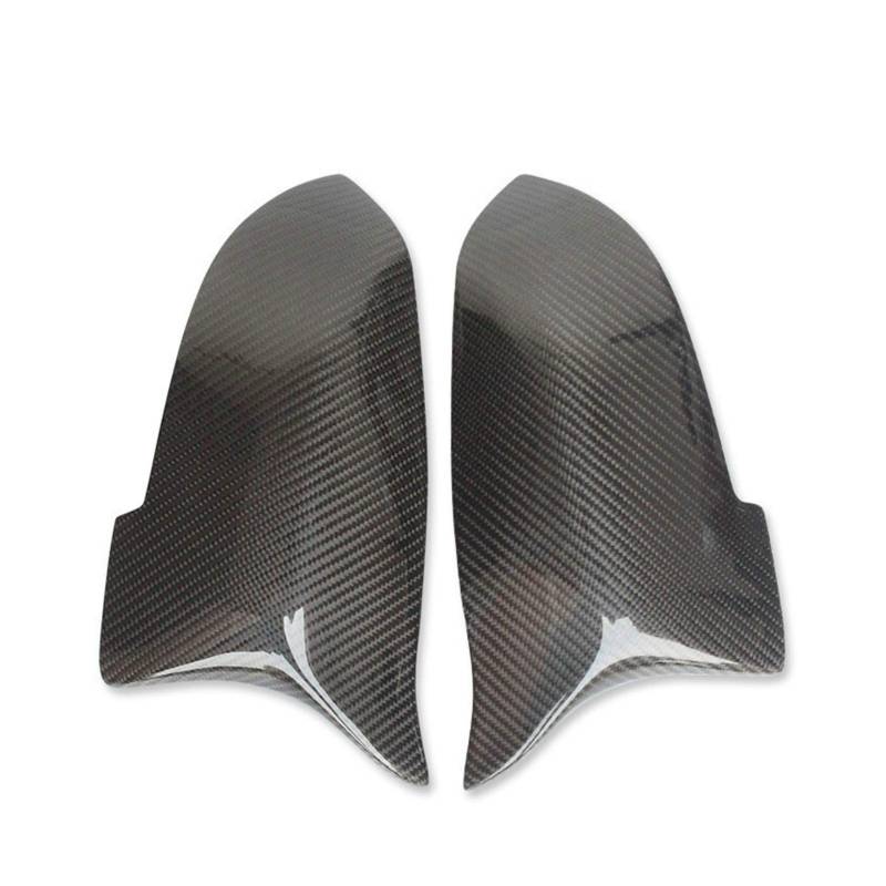 Spiegelkappen,Auto Rückspiegel Abdeckung 2 STÜCKE Spiegelabdeckungen Linke rechte Seite Rückspiegel Abdeckkappe Passend für BMW 5 6 7 Serie F10 F18 F06 F06 F07 F12 F13 F01 2014 2015 2016(Carbon Grain von QXYOGO