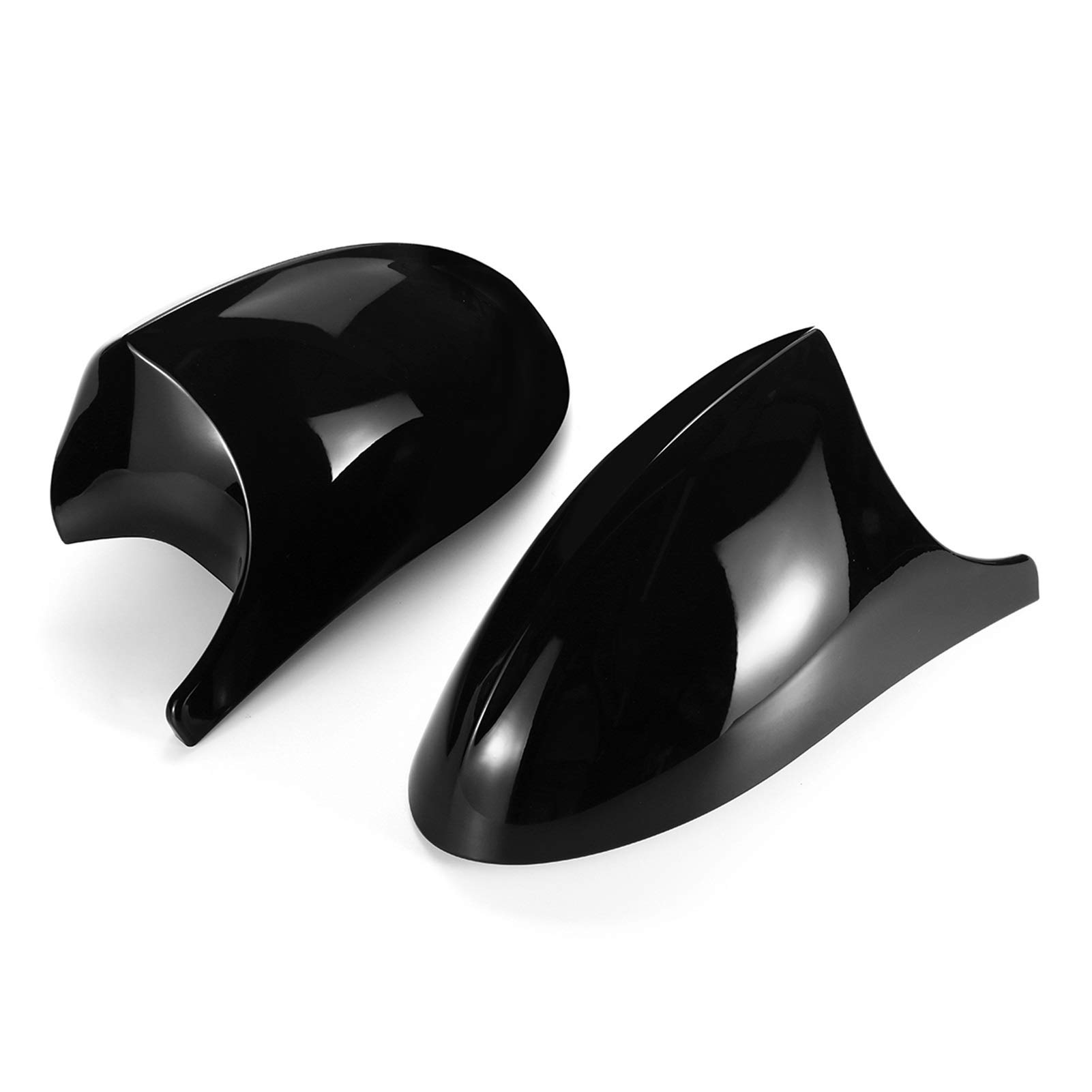 Spiegelkappen,Auto Rückspiegel Abdeckung 2xMirror Abdeckung Auto-Seitentürrückseitenspiegel Abdeckkappe Passend für BMW E90 E91 E92 E93 2005-2007 2006-2009 M3 Stil E80 E81 E87(ABS Black) von QXYOGO
