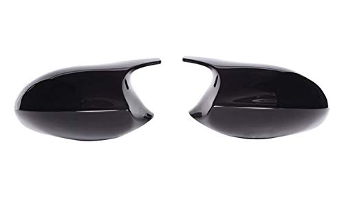 Spiegelkappen,Auto Rückspiegel Abdeckung 2xMirror Abdeckung E90 Auto-Seitentürrückseitenspiegel Abdeckkappe Passend für BMW E90 E91 E92 E93 2005-2007 2006-2009 M3 Stil E80 E81 E87(ABS Black) von QXYOGO