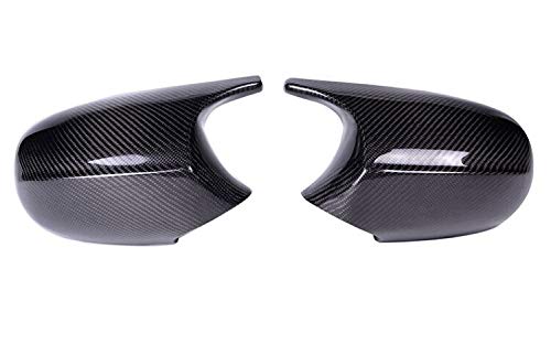 Spiegelkappen,Auto Rückspiegel Abdeckung 2xMirror Abdeckung E90 Auto-Seitentürrückseitenspiegel Abdeckkappe Passend für BMW E90 E91 E92 E93 2005-2007 2006-2009 M3 Stil E80 E81 E87(Carbon Fiber) von QXYOGO