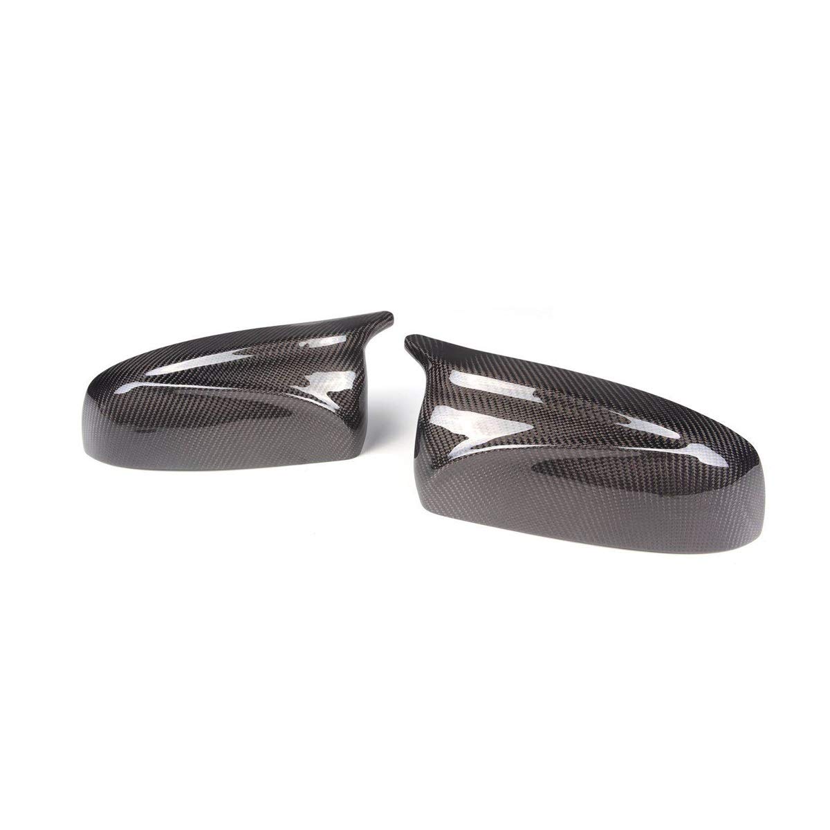 Spiegelkappen,Auto Rückspiegel Abdeckung Ein Paar Real Carbon Fiber/ABS-Spiegel-Abdeckung Auto-Seitenrückspiegel-Kappen-Abdeckung Ersatz Passend für BMW X5 X6 E70 E71 2007-2013(Carbon Fiber Look) von QXYOGO