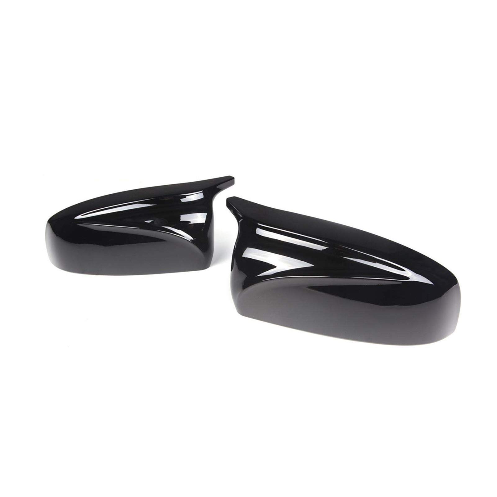 Spiegelkappen,Auto Rückspiegel Abdeckung Ein Paar Real Carbon Fiber/ABS-Spiegel-Abdeckung Auto-Seitenrückspiegel-Kappen-Abdeckung Ersatz Passend für BMW X5 X6 E70 E71 2007-2013(Glossy Black) von QXYOGO