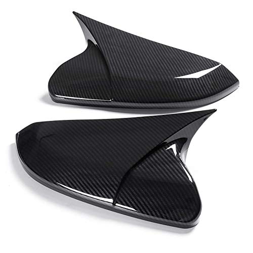 Spiegelkappen,Auto Rückspiegel Abdeckung Fit verwendung for Honda Civic For 10Th 2016 2017 2018 Horn-Form ABS Carbon-Faser-Art Rückansicht Seitenspiegelabdeckung Rück Caps von QXYOGO