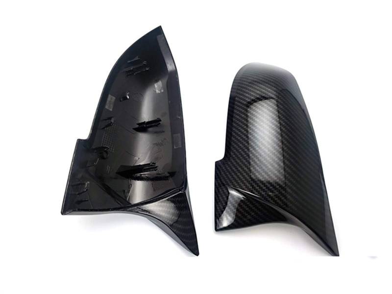 Spiegelkappen,Auto Rückspiegel Abdeckung Passend für BMW 1 2 3 4 X M Series Rückansicht Seitenspiegelabdeckung F20 F21 F22 F23 F30 F32 F36 X1 E84 F87 M2 Carbon Style Autozubehör(2pcs Carbon Fiber AN) von QXYOGO
