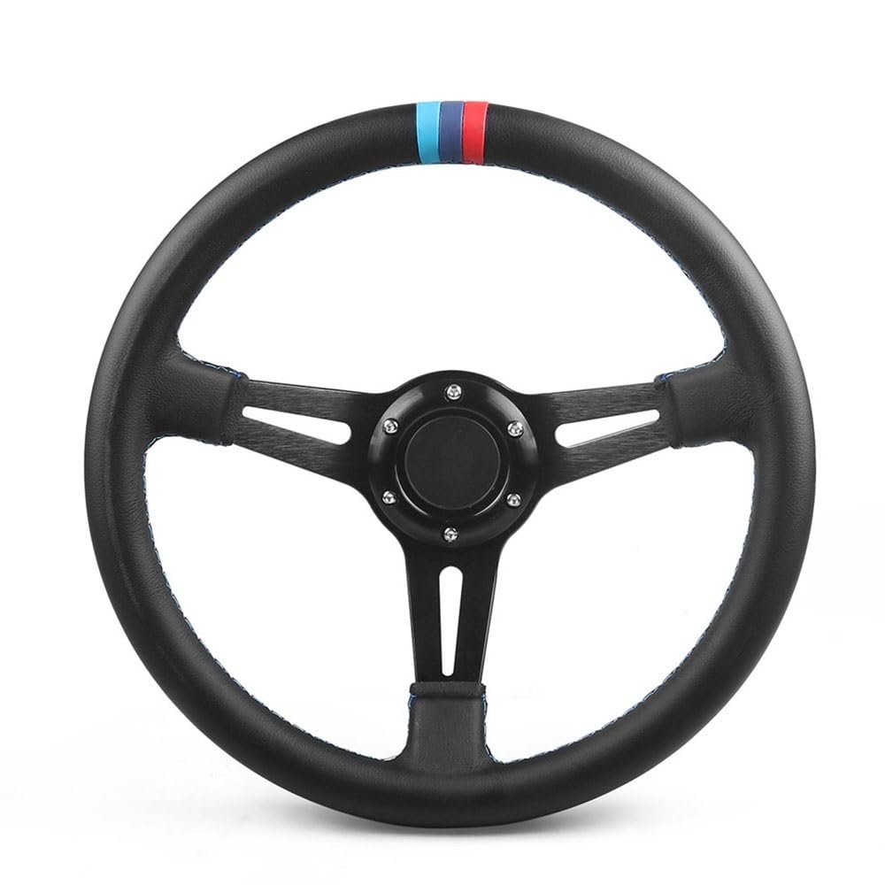 Sportlenkrad,Drifting Steering Wheel,Lenkrad 13,5 Zoll Racing Lenkrad Mikrofaser Leder DREI Farben Nähte Fit Auto Sportlenkrad,Drifting Steering Wheel,Lenkrad 13,5 Zoll Racing Lenkrad Mikrofaser Leder DREI Farben Nähte Fit Auto von QXYOGO
