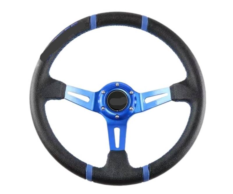 Sportlenkrad,Drifting Steering Wheel,Lenkrad 14 Zoll 350mm Rennlenkrad PVC Umrüstung Sportwagen Lenkrad(001-GZFXP115-06) von QXYOGO