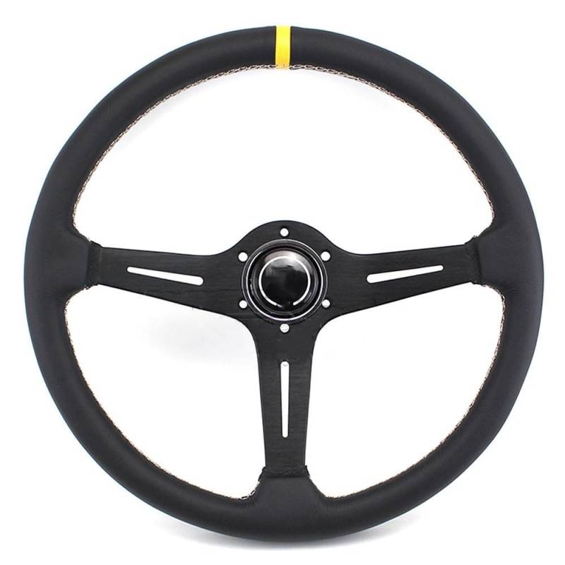 Sportlenkrad,Drifting Steering Wheel,Lenkrad 15 Zoll 380MM Auto-Modifikationslenkrad Offroad-Leder-Rennlenkrad-Werkzeuge(1) von QXYOGO