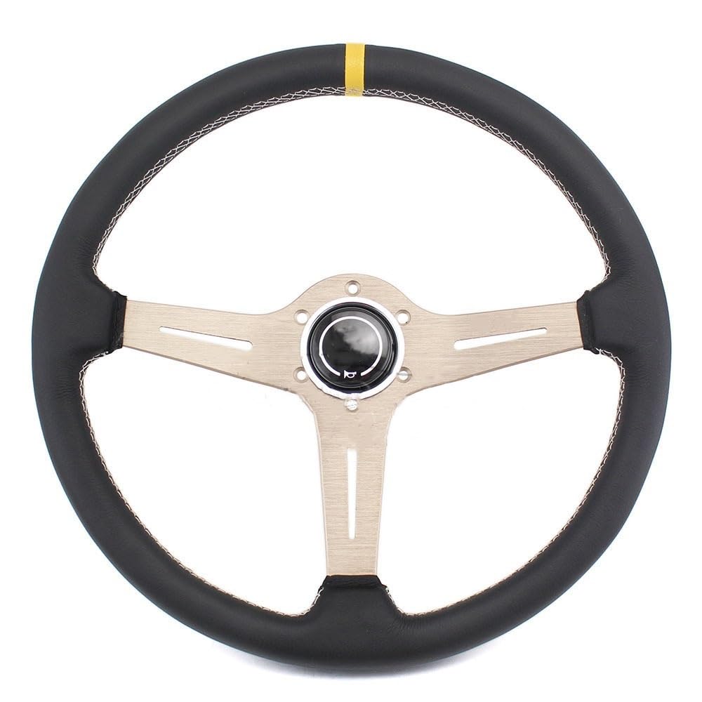 Sportlenkrad,Drifting Steering Wheel,Lenkrad 15 Zoll 380MM Auto-Modifikationslenkrad Offroad-Leder-Rennlenkrad-Werkzeuge(2) von QXYOGO