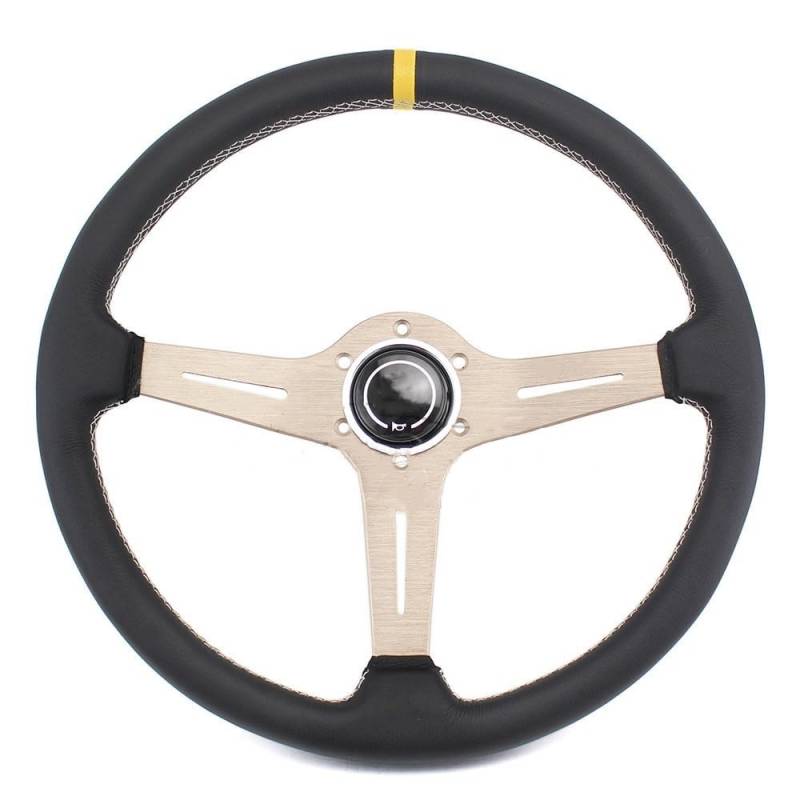 Sportlenkrad,Drifting Steering Wheel,Lenkrad 15 Zoll 380MM Auto-Modifikationslenkrad Offroad-Leder-Rennlenkrad-Werkzeuge(2) von QXYOGO
