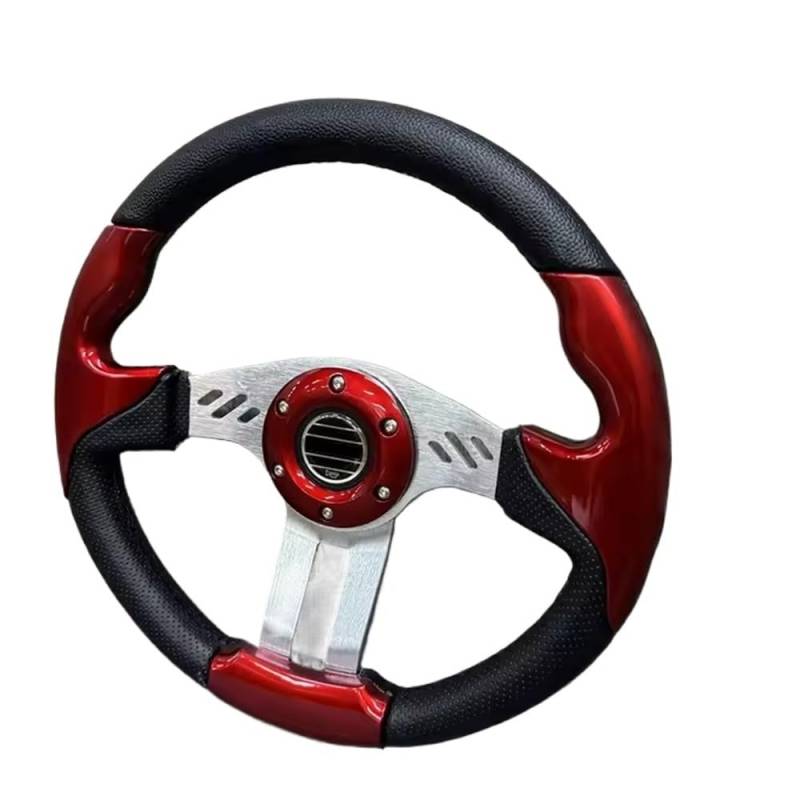 Sportlenkrad,Drifting Steering Wheel,Lenkrad 320mm Lenkrad Schwarz und Rot Universal Sport Auto Lenkrad von QXYOGO
