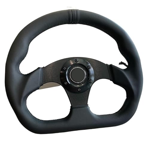 Sportlenkrad,Drifting Steering Wheel,Lenkrad 330mm 13 Zoll Racing Flache Lenkrad Schwarz Nähte Lenkrad(C) von QXYOGO