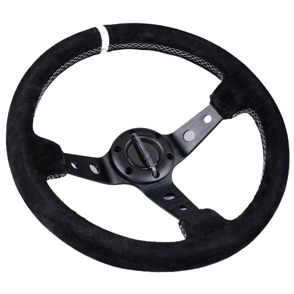Sportlenkrad,Drifting Steering Wheel,Lenkrad Auto Modifikation Lenkrad 14 Zoll Wildleder Mattiert Sport Racing Universal Lenkrad Werkzeuge Sportlenkrad,Drifting Steering Wheel,Lenkrad Auto Modifikation Lenkrad 14 Zoll Wildleder Mattiert Sport Racing Universal Lenkrad Werkzeuge von QXYOGO