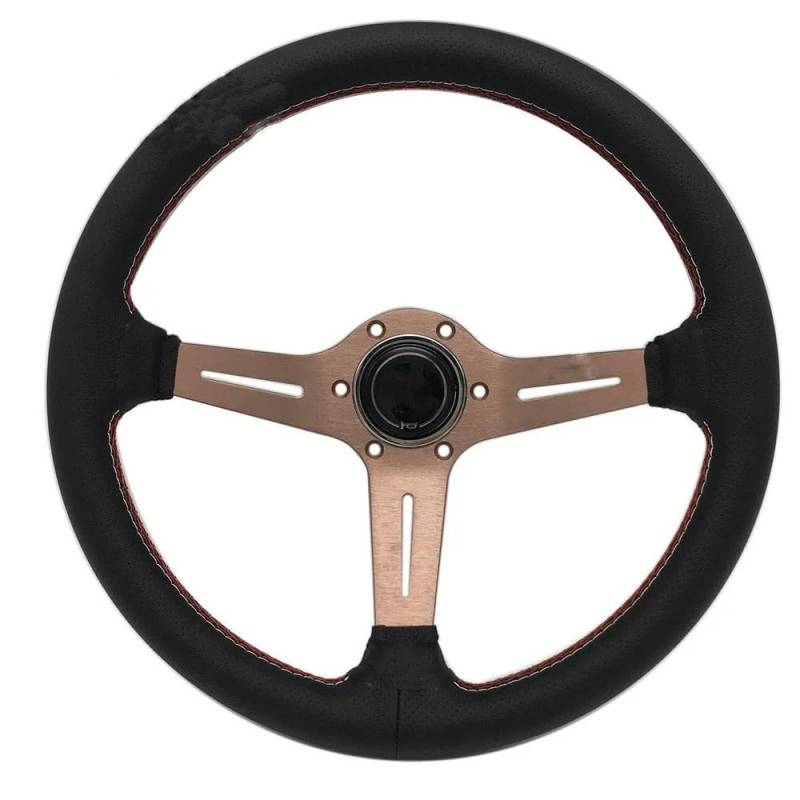 Sportlenkrad,Drifting Steering Wheel,Lenkrad Auto Modifikation Lenkrad Leder 14 Zoll Rennlenkrad Universallenkrad(A) von QXYOGO