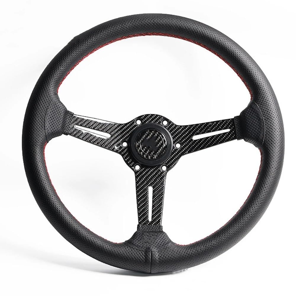 Sportlenkrad,Drifting Steering Wheel,Lenkrad Racing Auto Modifizierte Quick Release Lenkrad 14 Zoll Carbon Fiber Halterung Flach Konkaven Sportlenkrad,Drifting Steering Wheel,Lenkrad Racing Auto Modifizierte Quick Release Lenkrad 14 Zoll Carbon Fiber Halterung Flach Konkaven von QXYOGO