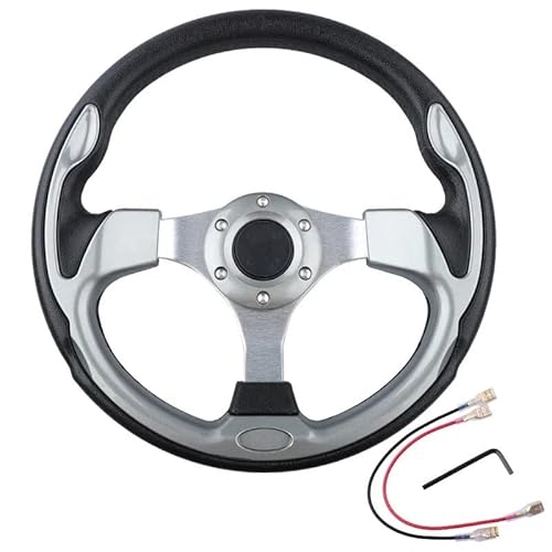 Sportlenkrad,Drifting Steering Wheel,Lenkrad Universal-Lenkrad 320 mm Rennwagen PVC-Aluminiumrahmen(Titanium) von QXYOGO