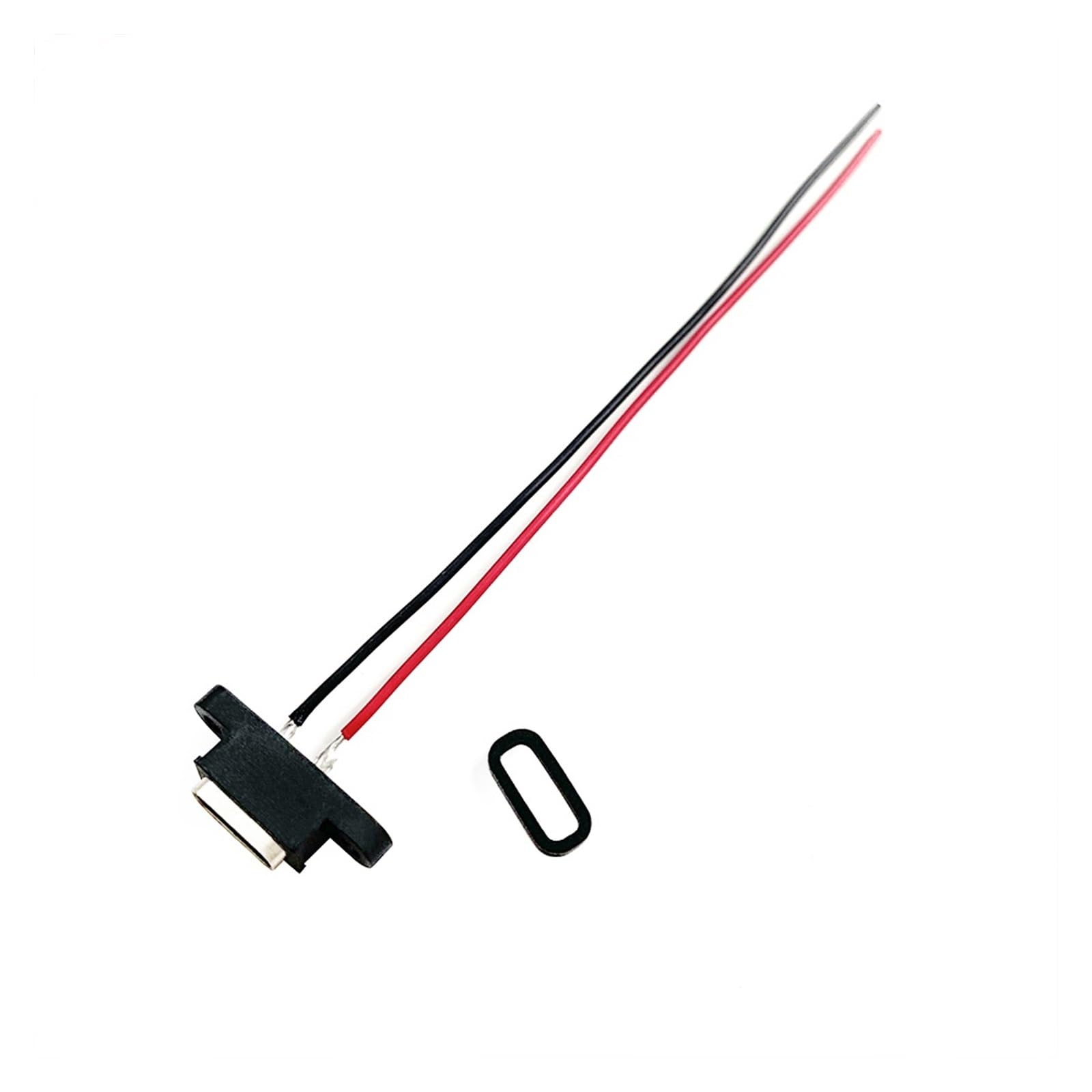 1–10 Stück Typ-C 2-polige wasserdichte USB-C-Buchse mit Schraubloch, Schnellladeschnittstelle, USB-Anschlusskabel(2pcs) von QXYSLHKC