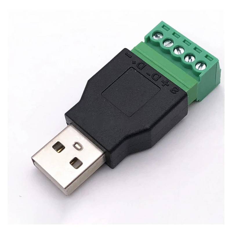 1 stücke USB 2.0 Typ A Stecker/Buchse auf 5 Pin Schraubanschluss USB Jack mit Schild USB2.0 auf Schraubklemmenstecker(ZL-5K-M) von QXYSLHKC