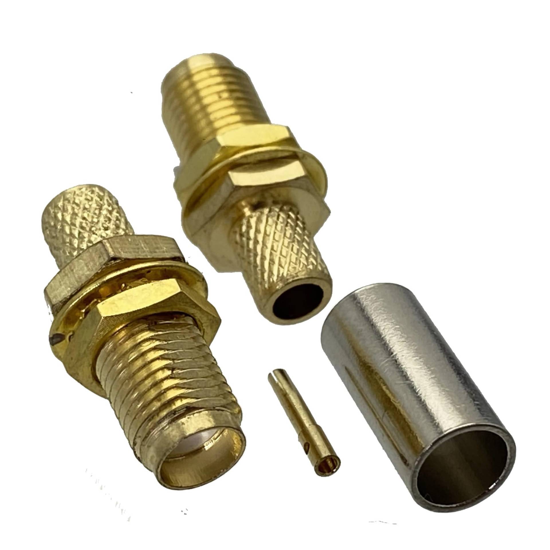 10 Stücke SMA-Stecker und Buchse Schott Crimp RG316 RG174 & RG58 RG142 LMR195 Kabel RF Koaxialstecker Drahtklemmen 50ohm(SMA Jack for RG58) von QXYSLHKC