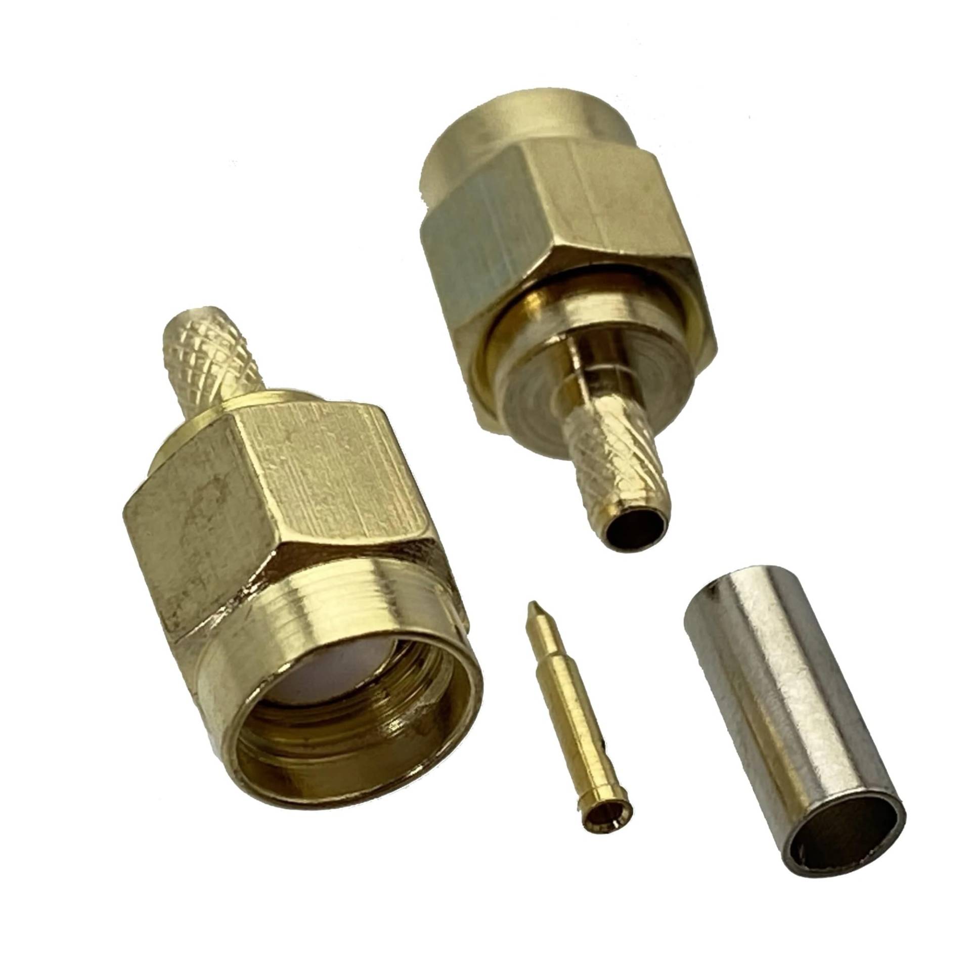 10 Stücke SMA-Stecker und Buchse Schott Crimp RG316 RG174 & RG58 RG142 LMR195 Kabel RF Koaxialstecker Drahtklemmen 50ohm(SMA Male for RG316) von QXYSLHKC