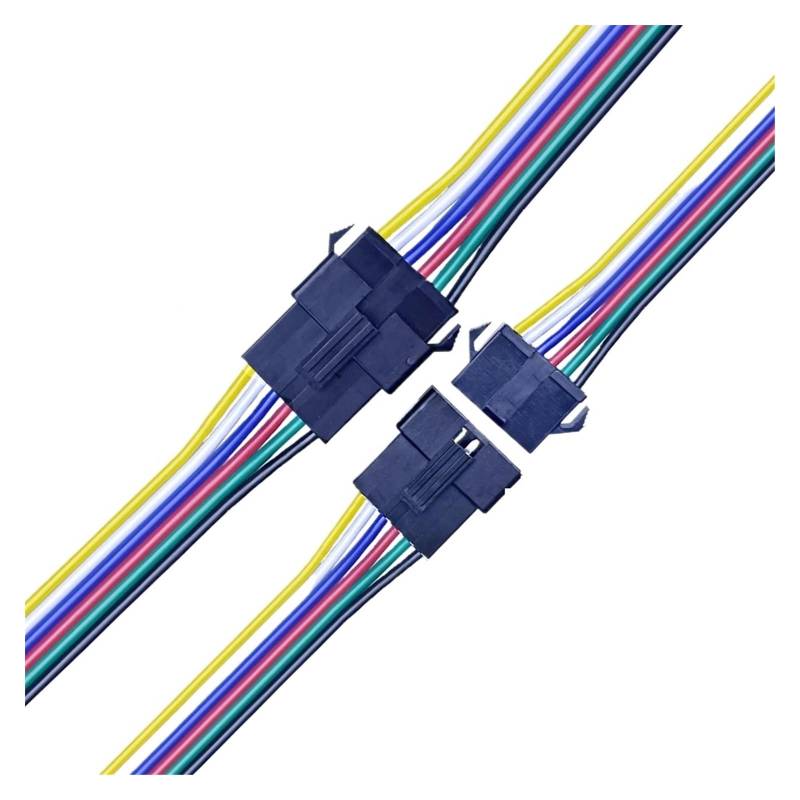 10Pairs SM 2P 3P 4P 5P 6Pin Stecker Buchse Männlich zu Weiblich Draht Stecker LED Streifen lampe Treiber Anschlüsse Schnell Adapter 22AWG(6Pin,50pairs) von QXYSLHKC