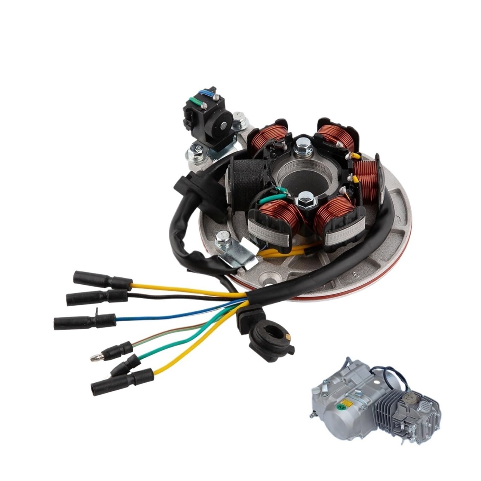 140cc Motorrad Zündung Magneto Stator Schwungrad Mit Licht for YX 1401P56FMJ W063 Motor SSR Dirt Pit Bike(Stator) von QXYSLHKC